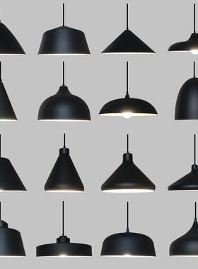 工业风吊灯店铺商用餐饮黑色灯罩创意火锅店奶茶烧烤店专用小吊灯