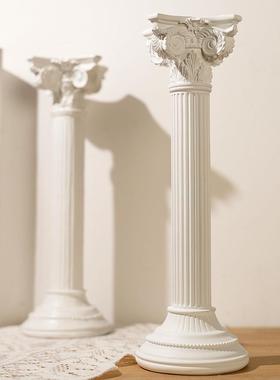欧式罗马柱天使摆件烛台展示台造景软装家居客厅装饰拍摄道具摆台