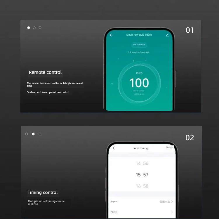 新风控制器面板线控器液晶控制PM2.5检测CO2手机远程控制WIFI智能