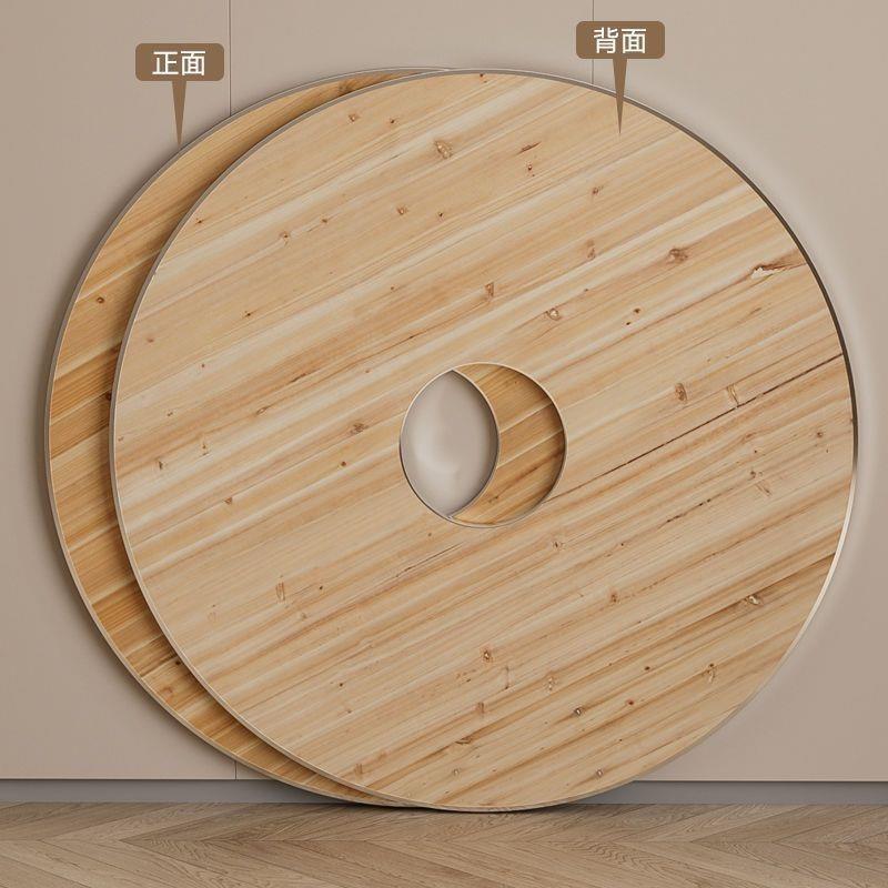 圆餐桌火锅电磁炉实木一体餐桌酒店圆桌转盘餐馆折叠桌桌子家用