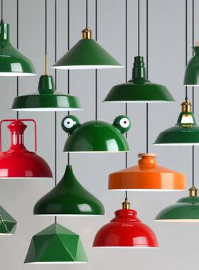 港式loft覆古工业风吊灯饭厅饭店火锅店邮政墨绿色店铺商用灯具