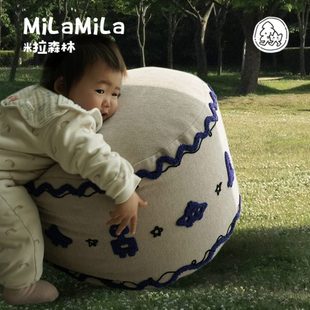 太空飞船 MILA米拉 奶油风坐墩客厅可拆洗儿童脚墩家居懒人沙发