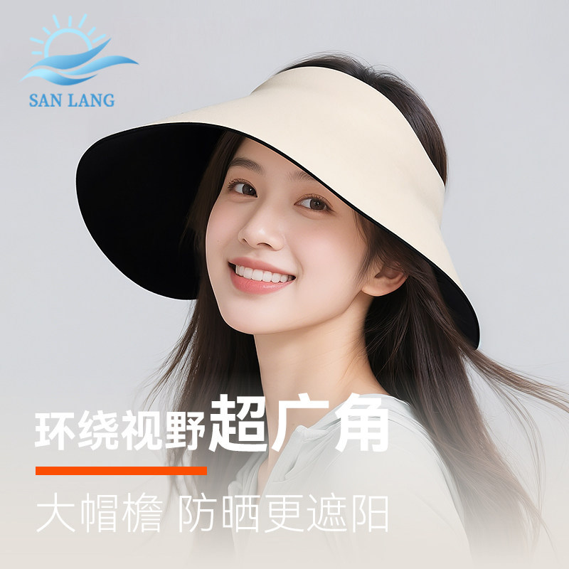女大檐空顶防晒帽骑车吹不翻
