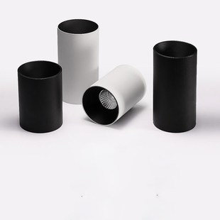 明装 天花射灯店铺10w30w防眩无主灯 筒灯免开孔家用玄关圆形吸顶式