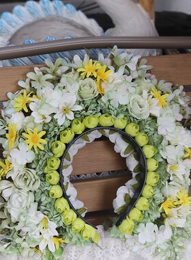 泉州仿簪花围汉服绢花头饰簪花发饰民族风拍摄写真花朵发箍花环