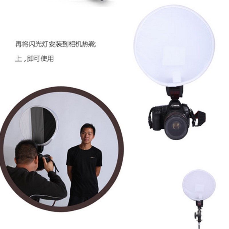 相机补光灯三色灰卡机顶灯闪光灯柔光箱30cm折叠便携柔光罩柔光棚