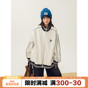 外套女春秋美式棒球服立领休闲宽松卫衣开衫情侣装学院风夹克上衣