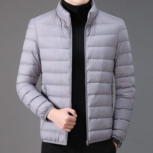 冬季轻薄款羽绒棉服男短款大尺码休闲立领保暖上衣爸爸男装棉衣外
