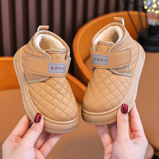 2025秋冬韩版女童男童防水东北雪地靴加绒保暖防寒魔术贴防滑儿童