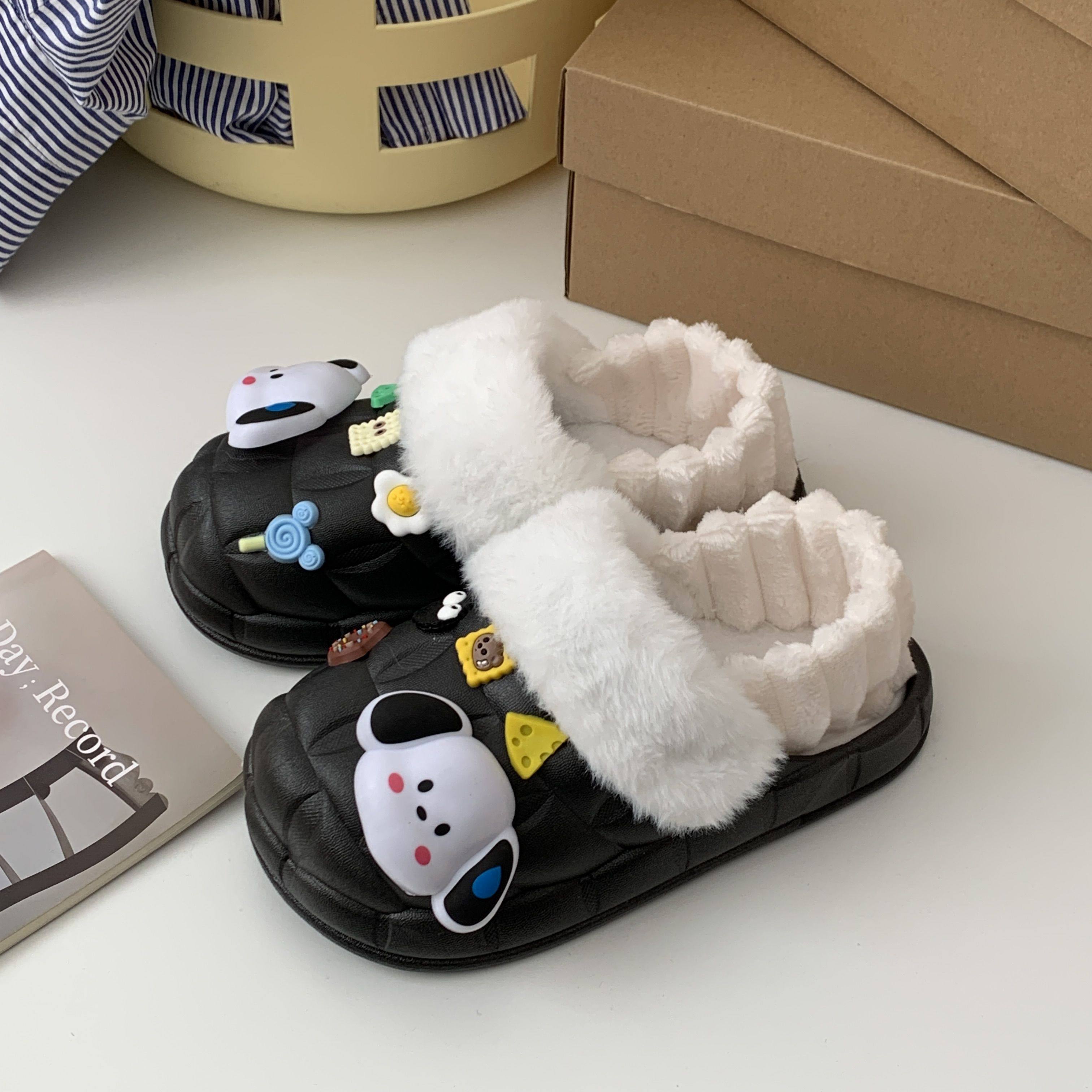 2025新款防滑软底外穿可爱卡通滴汗狗外穿时尚包跟可拆洗内胆棉鞋