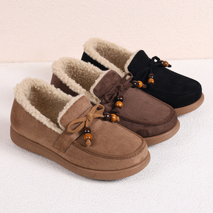 2025秋冬加绒新款豆豆鞋