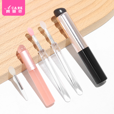 15Y唇刷A1pq0-易上手硅胶刷化妆刷亮片眼影刷子带盖挖取便携旅行