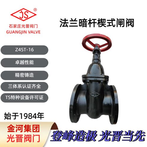 光晋阀门暗杆闸阀Z45T-10/16法兰硬密封闸阀铜芯密封国标全通径