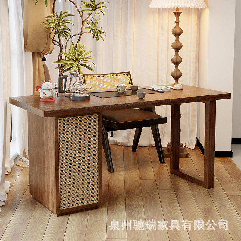 现代简约全实木茶桌大板直拼阳台桌子设计款桌椅组合家用小型泡茶