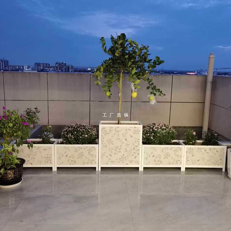 ?铝合金花箱组合隔断花墙瓷砖种植箱配件花盆特大号阳台种植