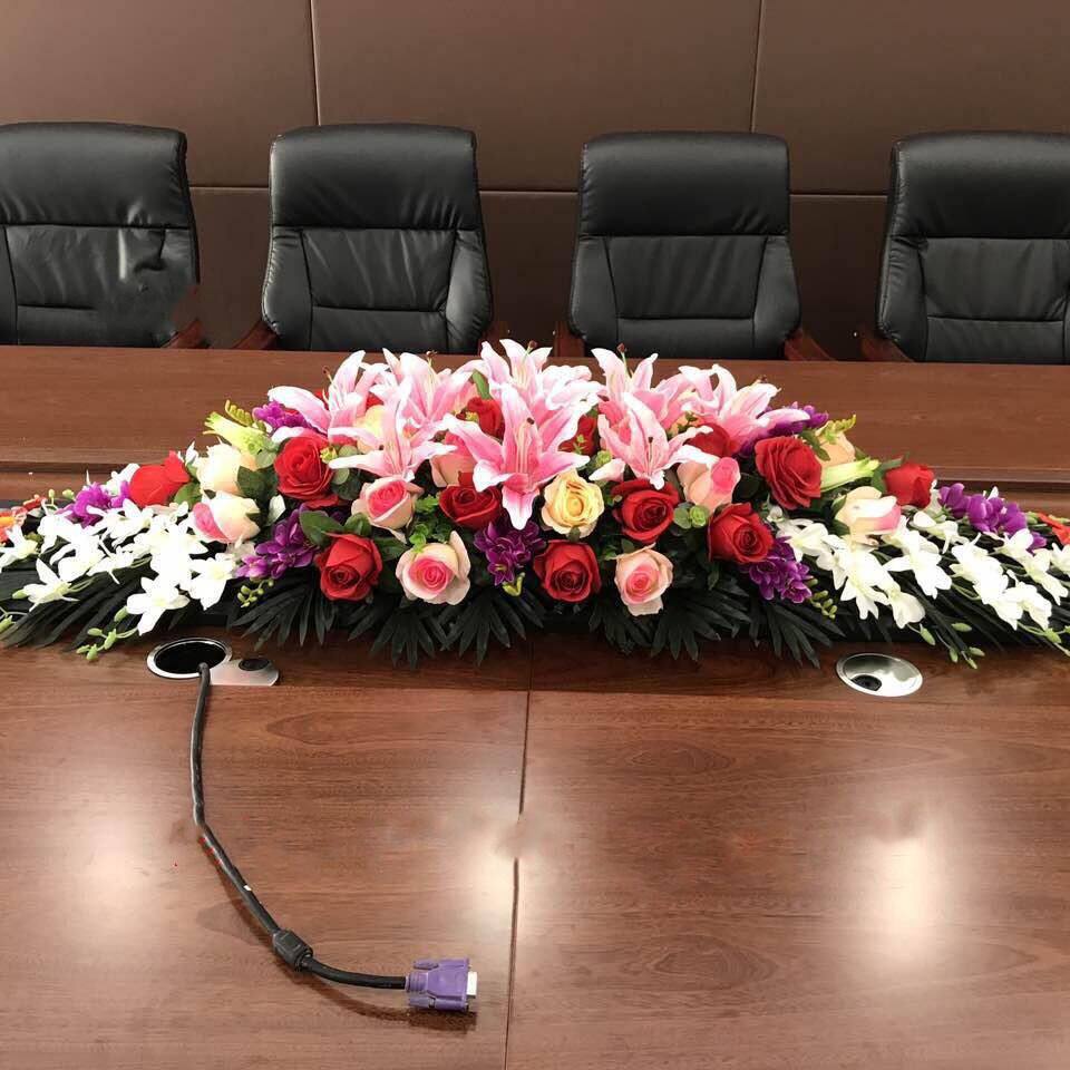 仿真花会议桌花酒店商务办公室摆设装饰花摆花塑料假花会议室桌花