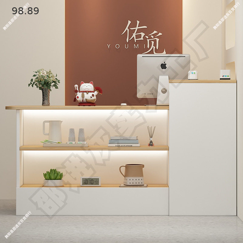 转角前台收银台公司前台接待台吧台桌饭店超市服装店收银台柜台无