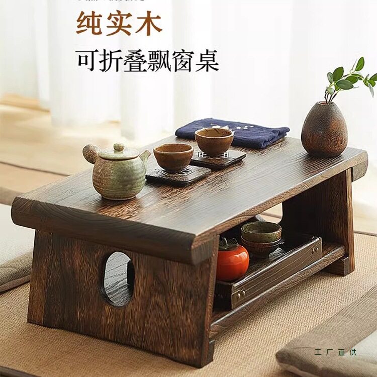 实木榻榻米茶桌飘窗茶桌新中式桌子家用阳台茶台茶几日式矮桌炕桌