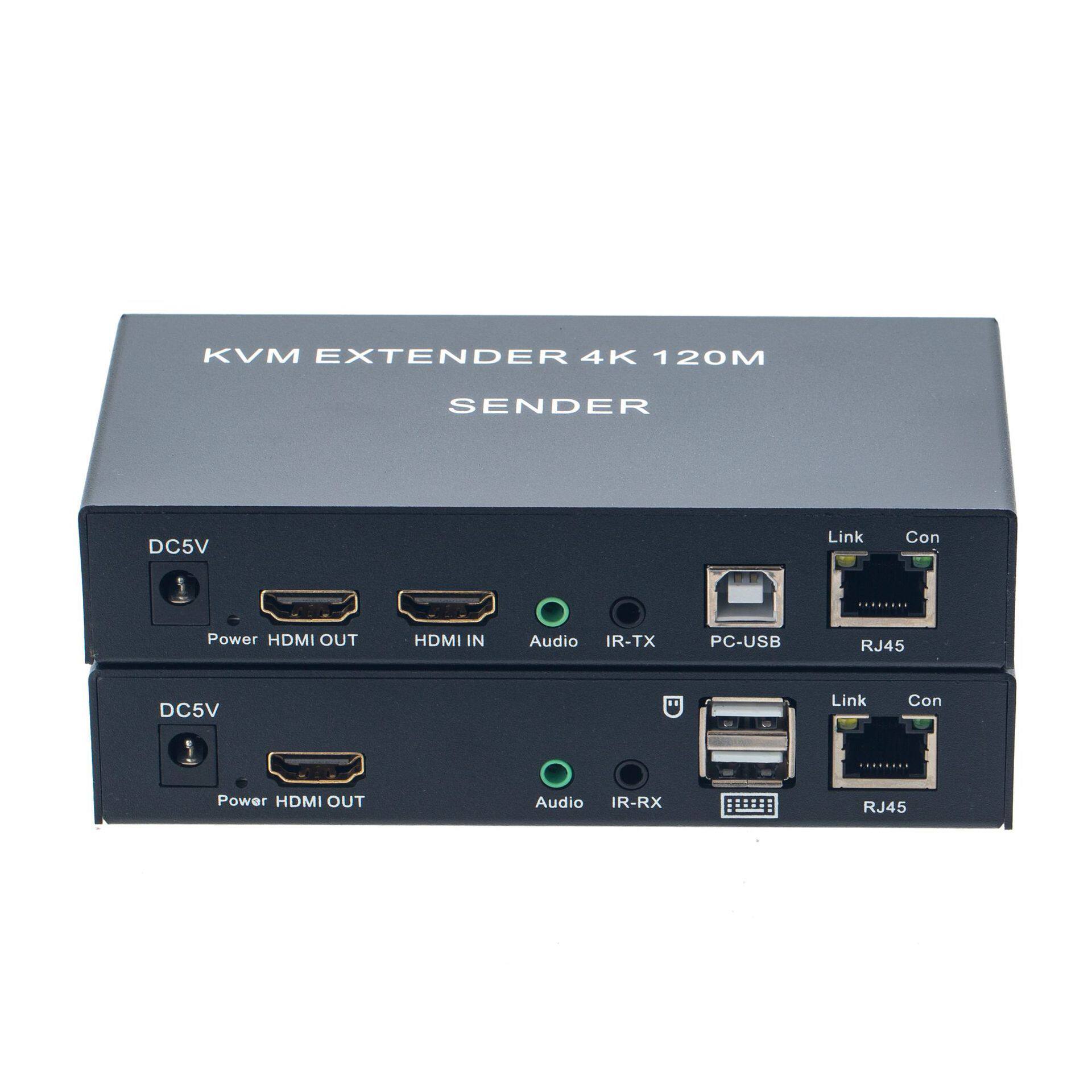 4K HDMI KVM 120M 延伸器 带红外音频 金属外壳 延长120M