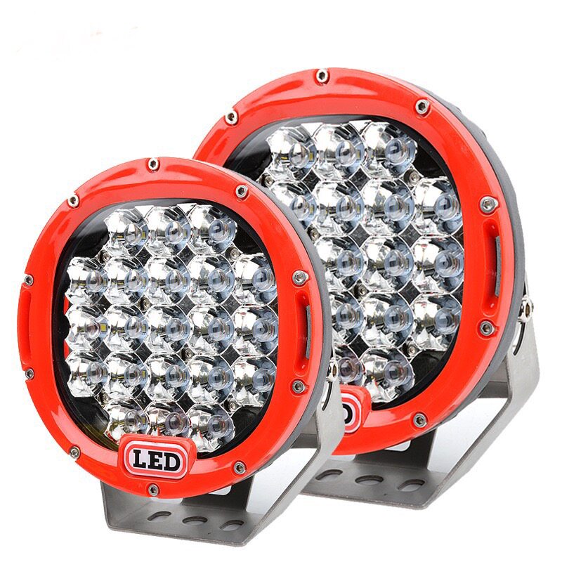 越野车强光LED射灯加装车顶前杠灯雾灯前大灯7寸9寸圆灯12V24V灯