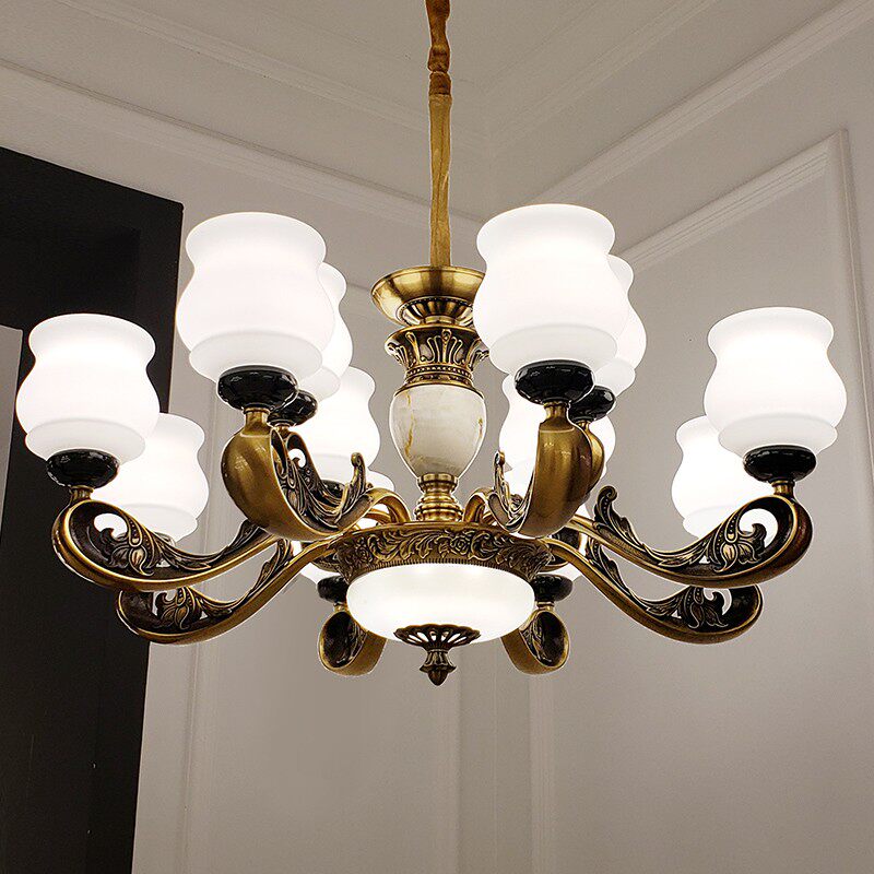 新款欧式玉石别墅楼中楼餐厅客厅 防尘密封灯罩 复式楼大吊灯9966,家装灯饰光源,餐厅吊灯,淘宝优惠券,粉丝福利购,淘宝优惠卷