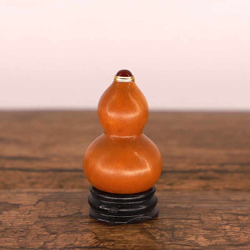 天然手捻小葫芦玛瑙镶口精品文玩包浆铁包金紫皮做旧手把件收藏品