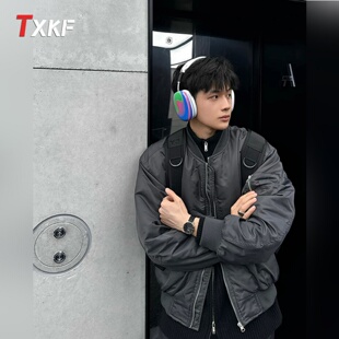 潮牌美式飞行员夹克男士2025新款冬季加厚棉服棒球服外套男款冬装