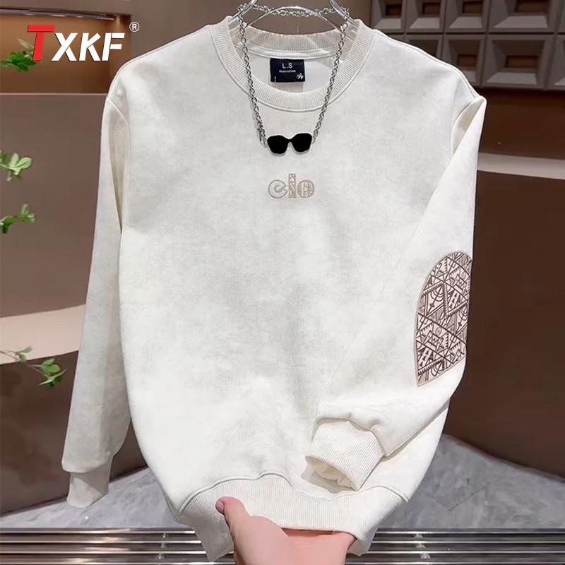 潮牌欧货拼接卫衣男士2025新款春秋冬季设计感长袖T恤打底衫男款,男装,卫衣,淘宝优惠券,粉丝福利购,淘宝优惠卷