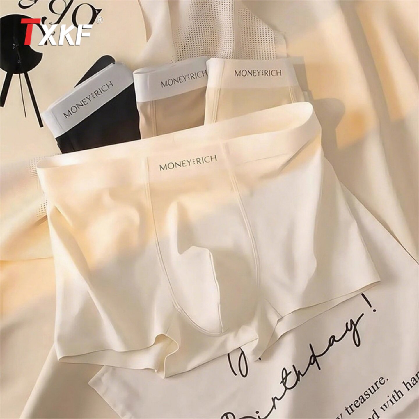 高端冰丝无痕男士内裤2026新款四角夏季薄款透气男生平角短裤男款