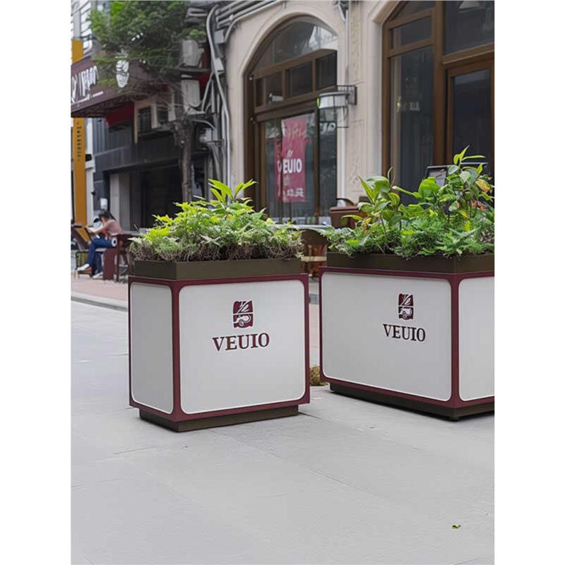 简约新款户外铁艺落地式花箱组合外摆围栏市政道路护栏隔断花坛