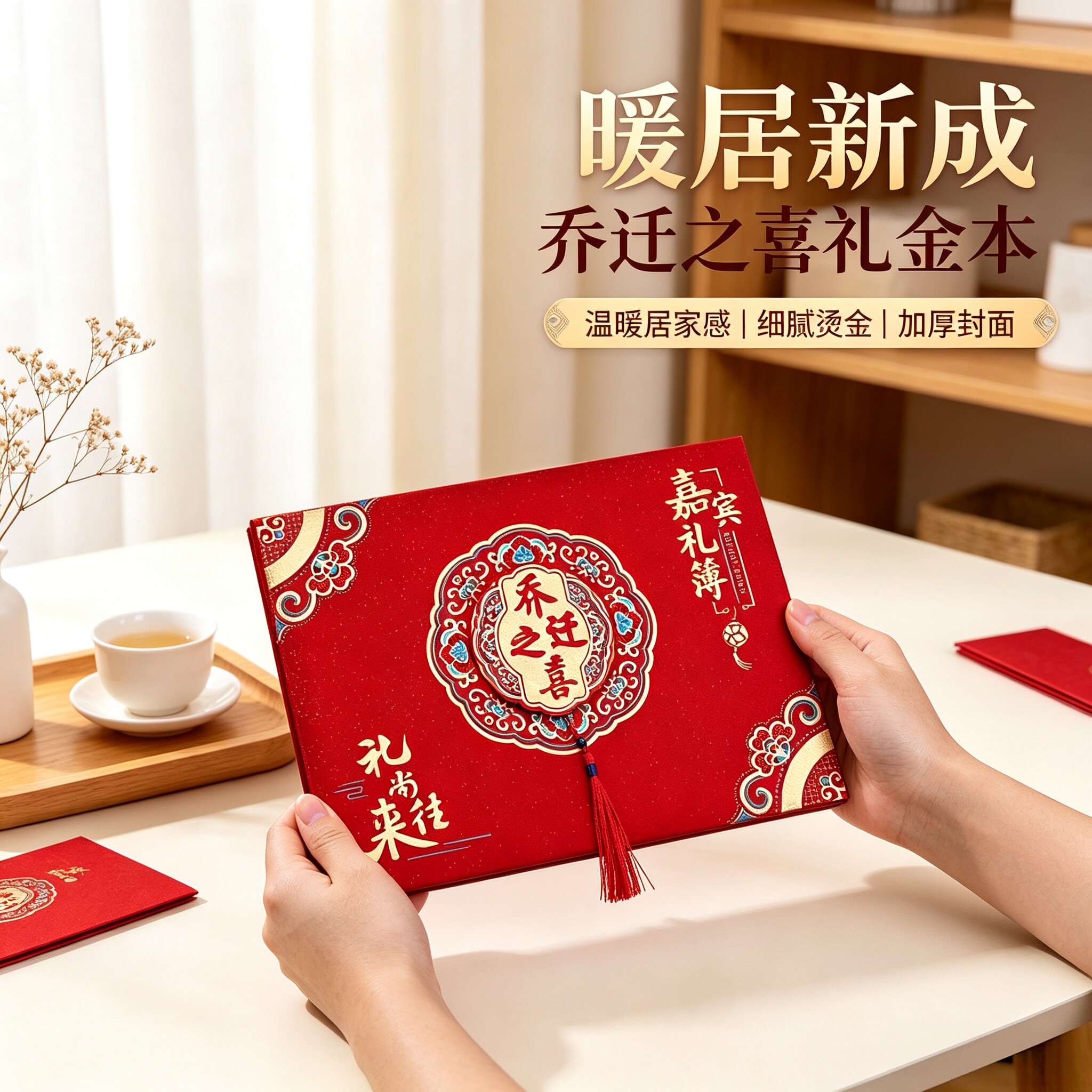 进宅大吉乔迁礼金簿软面送笔2支