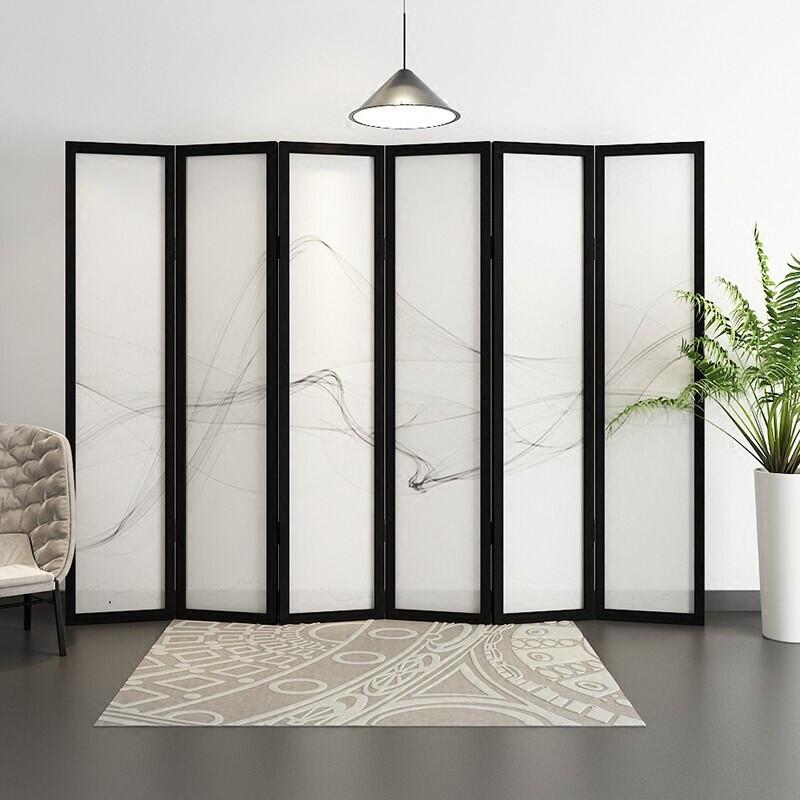 中式屏风折叠隔断玄关遮挡酒店餐厅办公室卧室活动布艺移动折屛