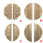 饰橡胶木门花 半圆形对称装 祥云木雕 实木雕花贴花中式