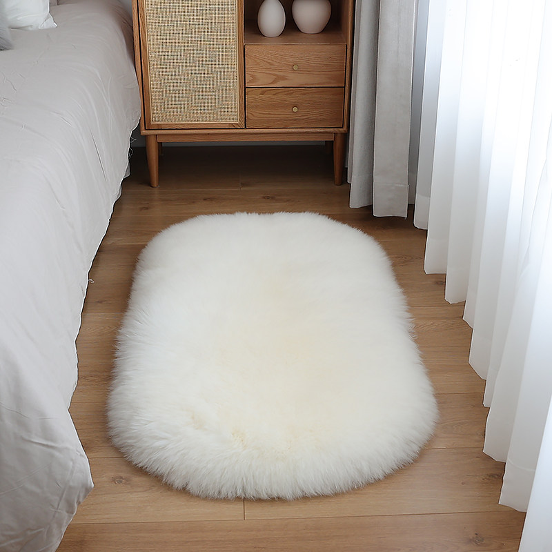 小沙椭圆形纯羊毛沙发垫羊毛地毯羊毛地垫床边毯阳台垫脚踏床尾垫