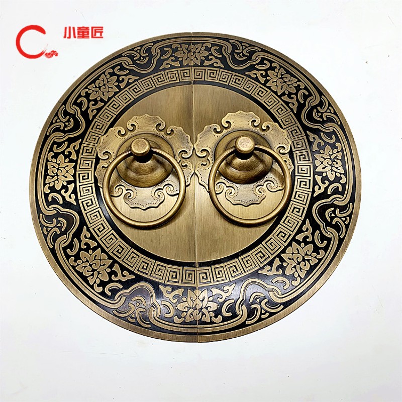 中式仿古大门铜拉手纯铜门拉手老式把手古铜门环复古木门门栓拉手