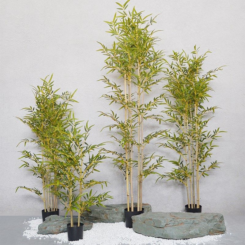 仿真植物盆景竹子椿树橄榄芦苇草室内装饰品绿植落地花艺套装盆栽