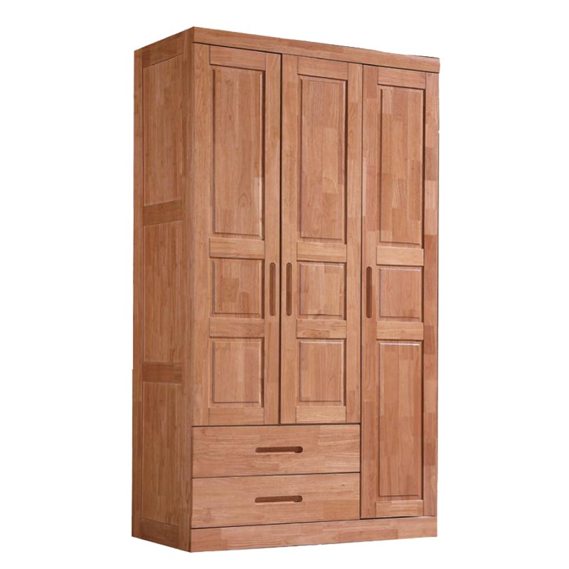 简约家用实木衣柜儿童房小户型双门三门四门衣橱包邮