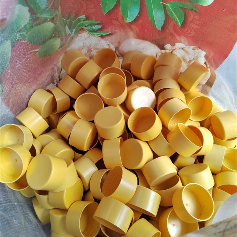 48钢管护套脚手架保护胶套套镀锌管堵头架子 管塑料帽黄色加长扣