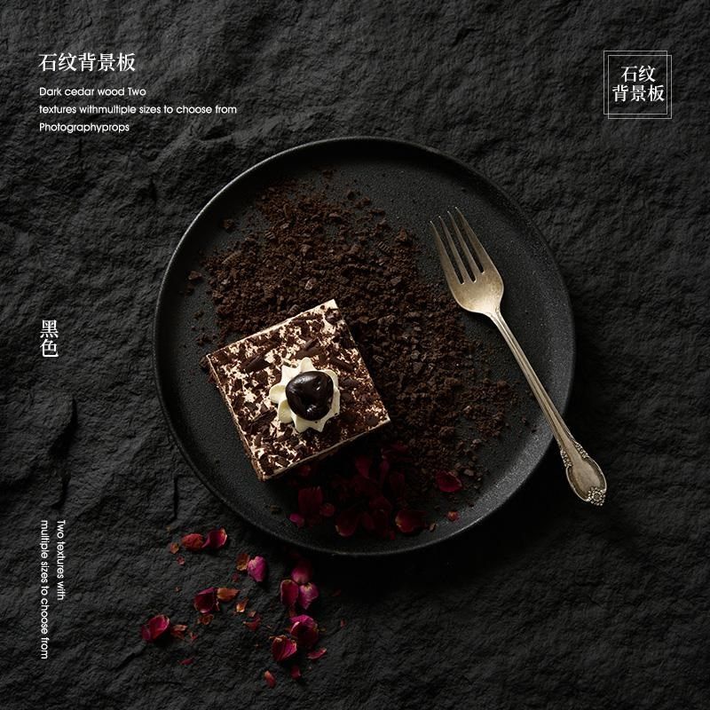 立体石纹摄影背景板轻便高级感美食糕点静物产品黑色拍照拍摄道具