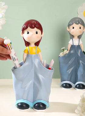 创意可爱笔筒桌面摆件办公室高档儿童女孩房间装饰品生日礼物学生