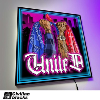 定制匪帮腰果花瘸帮奇卡诺西海岸说唱店铺装饰开业礼品墙发光装饰