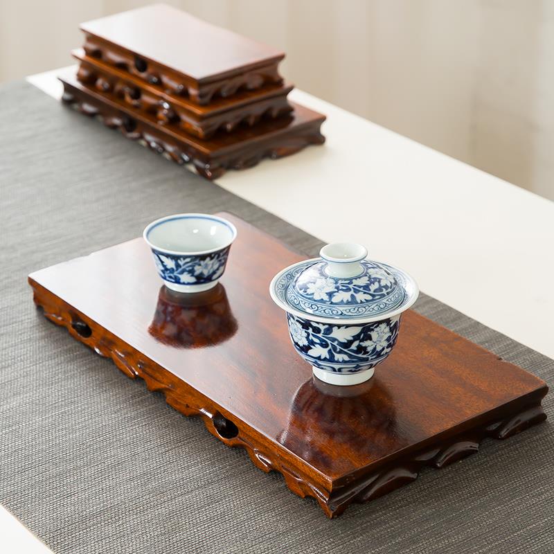 长方形实木根雕底座奇石铜器古玩茶盘工艺品客厅摆件木头底托架子