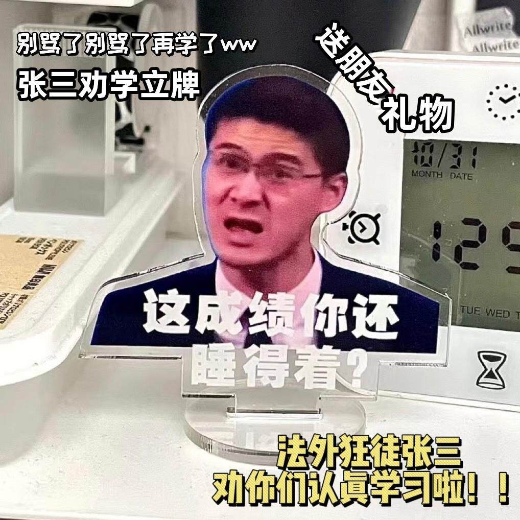 罗翔老师张三督促学习创意立牌搞笑站牌送礼生日礼物学生书房摆件