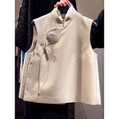 新中式 上衣 高级感气质百搭无袖 国风复古盘扣马甲女2025秋季 新款