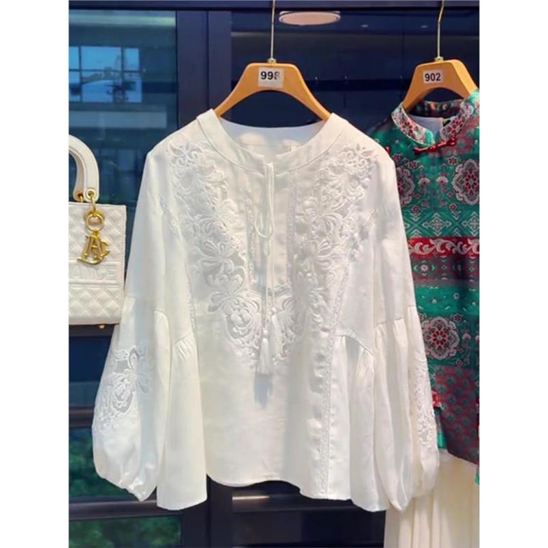 漂亮上衣小众不撞款白色衬衫