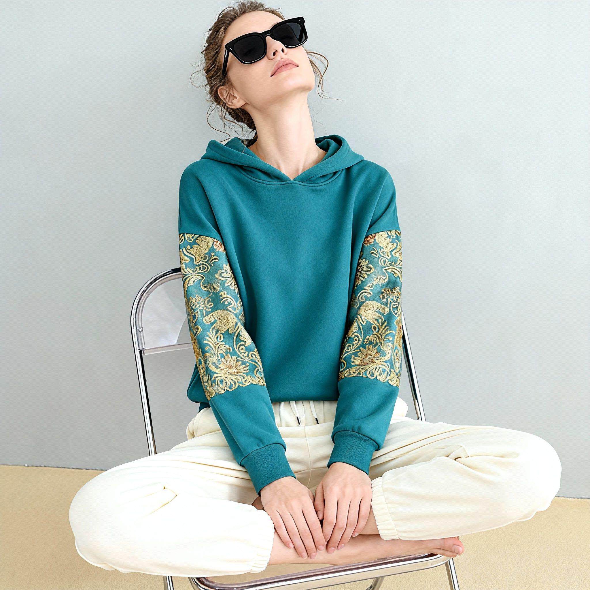 新中式女装国风套装休闲运动宽松连帽卫衣外套裤子两件套2025新款,女装/女士精品,大码内搭,淘宝优惠券,粉丝福利购,淘宝优惠卷