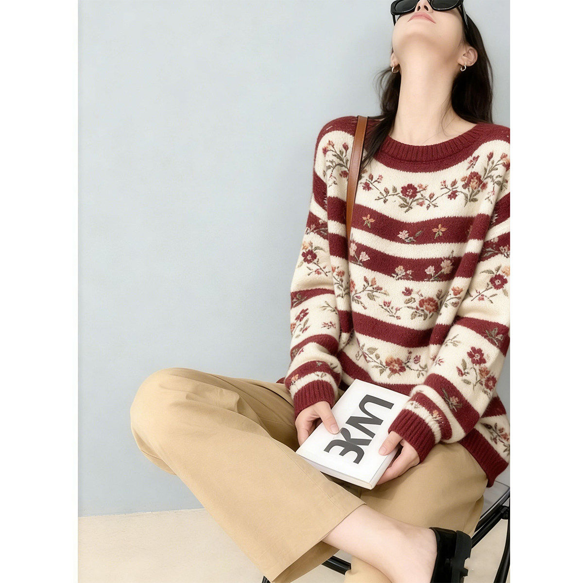 春秋季新款独特漂亮高级感chic日系温柔风宽松慵懒软糯毛衣女,女装/女士精品,大码内搭,淘宝优惠券,粉丝福利购,淘宝优惠卷