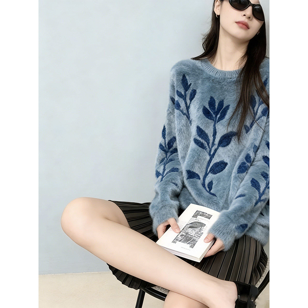 春秋季新款独特漂亮高级感chic日系温柔风宽松慵懒软糯毛衣女,女装/女士精品,大码内搭,淘宝优惠券,粉丝福利购,淘宝优惠卷