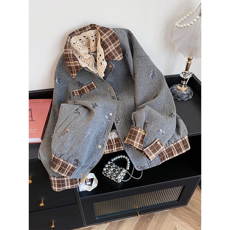 美式时髦英伦风港风长袖夹克上衣