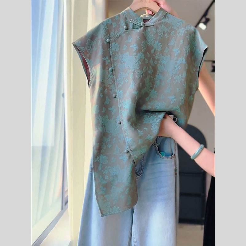 新中式盘扣改良唐装衬衫外套女
